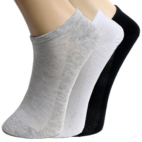 20Pcs=10Pair Solid Mesh Women's Socks Invisible Ankle Socks Women Summer Breathable Thin Boat Sock Big Size calcetines EUR 36-42 ► Photo 1/6