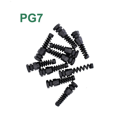 10pcs IP68 Waterproof M12 Nylon PG7 Spiral Cable Gland Connector Plastic Flex Strain Relief Protector For 3.5-6mm Wire Thread ► Photo 1/1