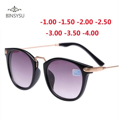 New Finished Myopia Sun Glasses Fashion Gray Lens Metal Legs With Degrees Sunglasses -1 -1.5 -2.0 -2.5 -3.0 -3.5 -4.0 ► Photo 1/5
