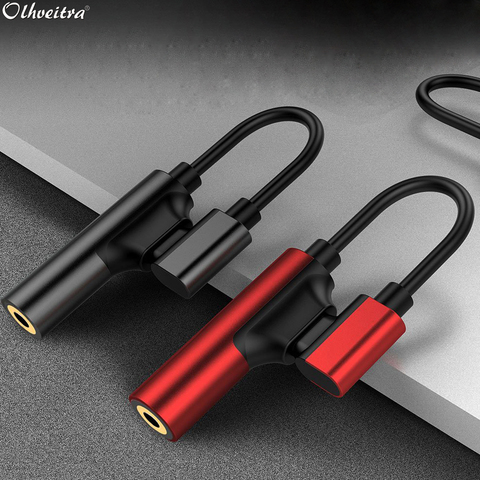 Olhveitra Type-C to 3.5mm Headphone Audio Jack 2 in 1 USB C Adapter For Xiaomi Samsung Huawei AUX Cable Music Charging Converter ► Photo 1/6