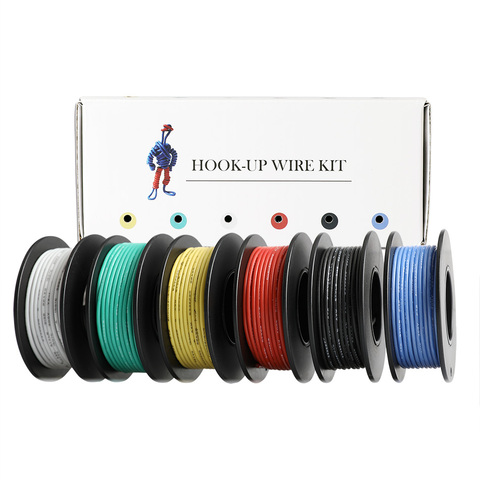 60m/box 196ft Hook up Stranded Wire 26 AWG UL3132 Flexible Silicone Wire Rubber Insulated Tinned Copper 300V Electrcal Wire ► Photo 1/6
