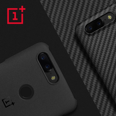 OnePlus 5T Original 100% Official Bumper Case Material Aramid fiber PC Half-round Back Cover Shell Sandstone Carbon For OnePlus  ► Photo 1/6