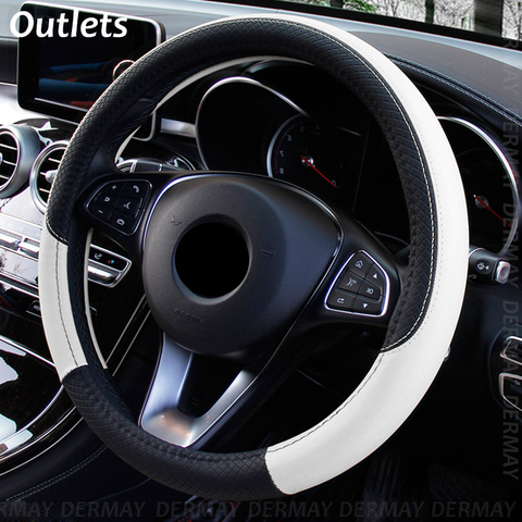 2022 New Car Steering Wheel Cover For 37-38CM Leather Breathable Fabric Braid Car Steering-Wheel Cover Auto Interior Accessories ► Photo 1/6
