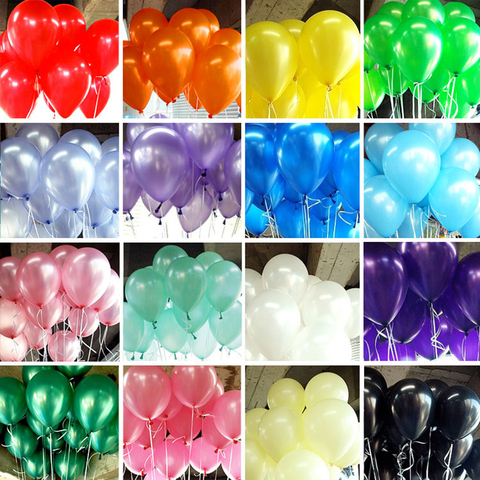 10pcs/lot birthday balloons 1.5g 10inch Latex balloons Gold red pink blue Pearl Wedding Party balloon Ball kids toys air ballons ► Photo 1/6