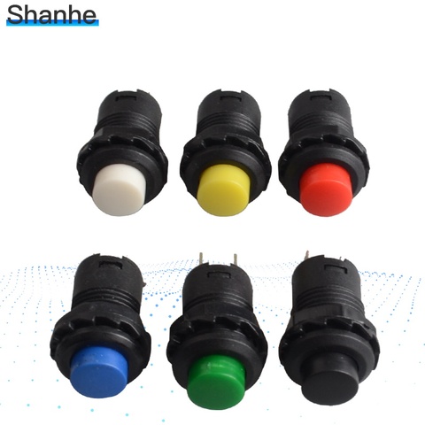 6pcs 12mm Lock Latching OFF- ON Push Button Switch maintained fixed pushbutton switches Momentary ► Photo 1/6