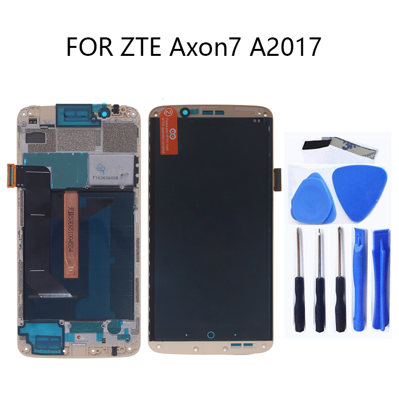Buy Online Original Amoled For Zte Axon 7 Lcd With Frame Display Touch Screen Digitizer Assembly For Zte 017 017u 017g Axon7 Lcd Alitools
