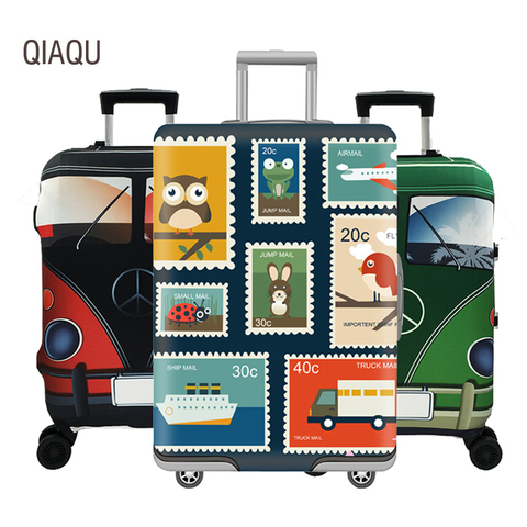QIAQU Travel Cartoon Suitcase Elastic Luggage Cover Suitcase Protect Cover 18-32 Inch Trolley Dust Cover Baggage Case Cover ► Photo 1/6