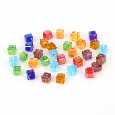 3mm 4mm 6mm 8mm Square Shape Austria Crystal Beads Glass Beads Loose Spacer Beads For Jewelry Making DIY Bracelet ► Photo 1/6