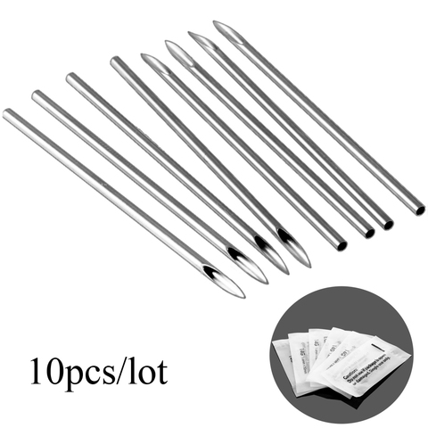10Pcs/lot Surgical Steel Tri-Beveled Medical Needles Sterilized Body Piercing Needle Sterile 14G16G18G20G Supply Body Jewelry ► Photo 1/6