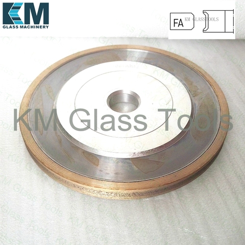 KM D150x22xFA3/4/5/6/8/10/15mm Peripheral Diamond wheel Flat edge with arris,Grinding wheel For Shape Glass Edging Machine,1DD6V ► Photo 1/6