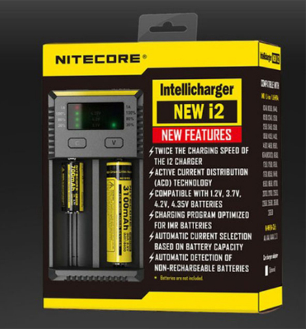 Brand Nitecore New i2 Intellicharger i2 Nitecore Battery Charger for 16340 CR123A 10440 AA AAA 14500 18650 26650, 22650, 17670 ► Photo 1/5