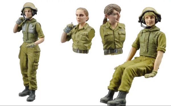 Modern Female Soldier Unpainted 1/35 Resin Figure Model Kit Unassembled Military 