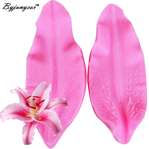 Byjunyeor M446  Lily Petal Silicone Molds for Fondant Cake Moulds for Sugarcraft, Petal Flower Cutter Tools, DIY Lily9.4*3.5 cm ► Photo 1/6