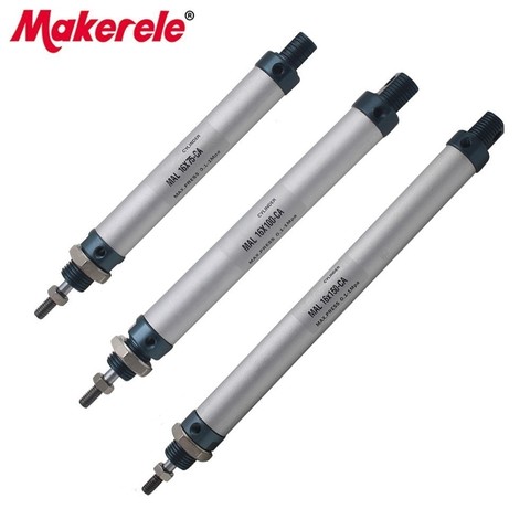 MAL Series Mini Pneumatic Cylinder 16/20/25/32mm Bore 25-300mm Stroke Double Acting Aluminum Alloy Air Cylinder ► Photo 1/6