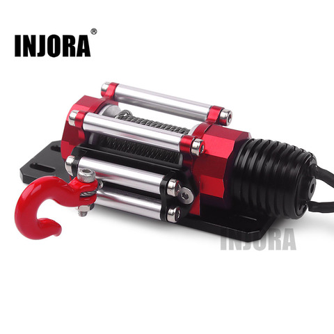 INJORA RC Car Metal Steel Wired Automatic Simulated Winch for 1/10 RC Crawler Car Axial SCX10 90046 D90 Traxxas TRX4 ► Photo 1/6