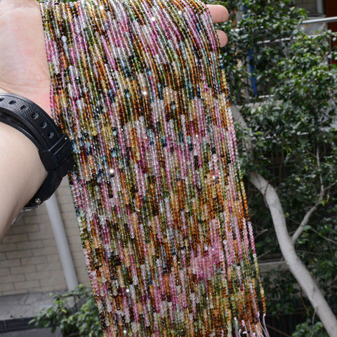 Natural Clean Quality Multiple Color Tourmaline Faceted Loose Round Beads 2.5mm,2.8mm,3mm ► Photo 1/6