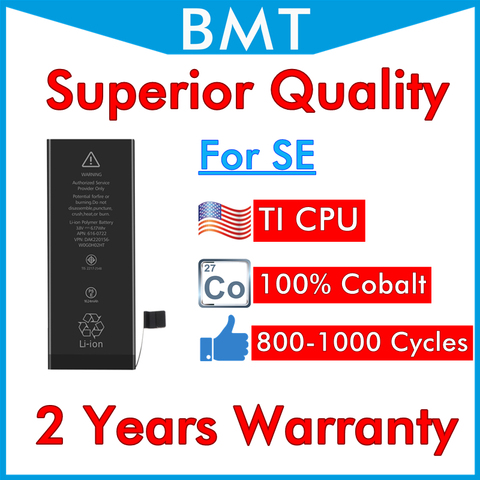 BMT Original 5pcs Battery for iPhone SE Superior Quality iOS 14 100% Cobalt + ILC Technology 2022 replacement ► Photo 1/2