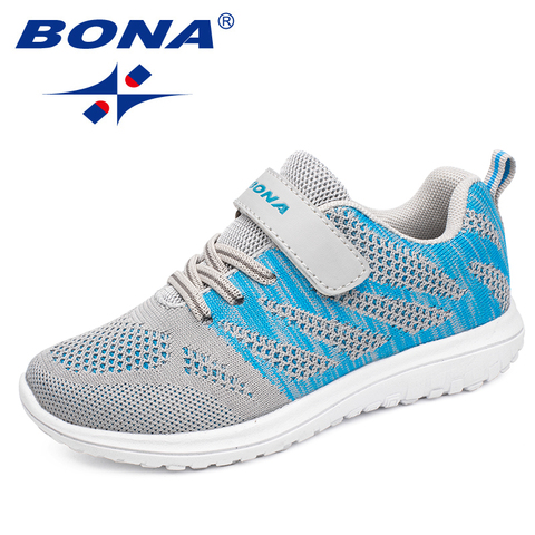 BONA New Arrival Popular Style Children Casual Shoes Mesh Sneakers Boys & Girls Flat Child Running Shoes Light Fast Free Shippin ► Photo 1/6