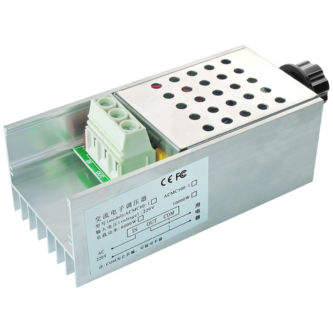AC 220V 10000W high power SCR Motor Speed Controller Voltage Regulator Dimming attemperation thermoregulation PWM Modulation ► Photo 1/1