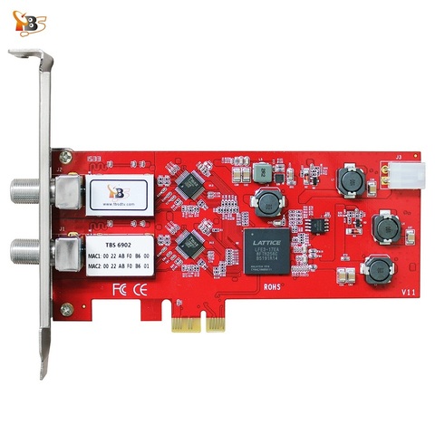 TBS6902 DVB-S/S2 Dual TV Tuner PCIe Card Watch and Record Digital Satellite FTA TV Channels on PC ► Photo 1/6