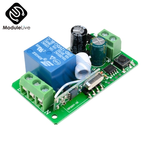 315MHZ 433MHz DC 12V 220V 10A 1CH 1 Way Ch Channel Wireless RF Remote Control Board Transmitter Receiver Relay Switch Module ► Photo 1/6