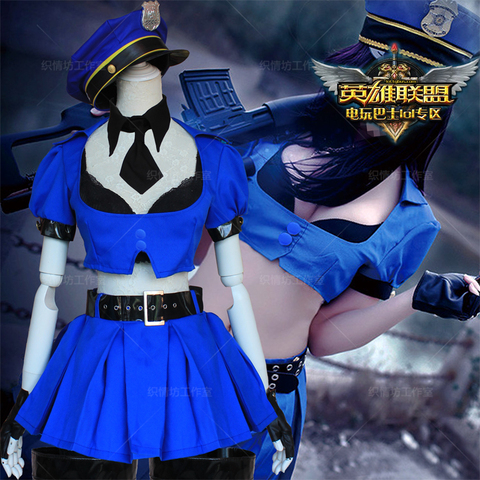 LOL Cospaly Costumes Officer Caitlyn Cosplay Costume Full Set Fancy Dress Costumes For Women Caitlyn Cosplay ► Photo 1/2