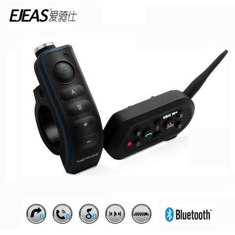 EJEAS E6 Plus Motorcycle Intercom 1200M Communicator Bluetooth Helmet Interphone Headsets VOX with Remote Control for 6 Riders ► Photo 1/5