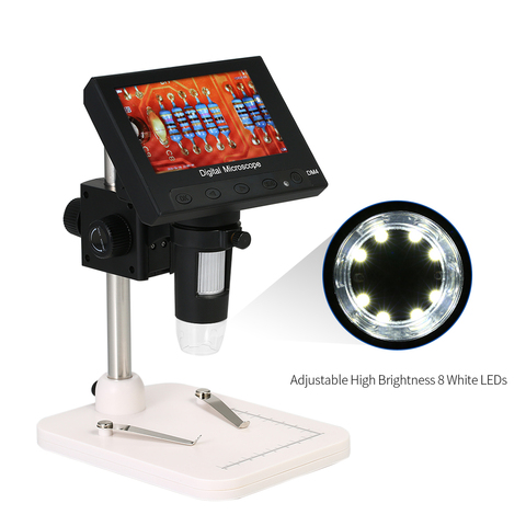 Portable Microscope 720P LED Digital Magnifier 1000X Magnification 4.3-inch LCD Display with Holder for Circuit Board Repair ► Photo 1/6