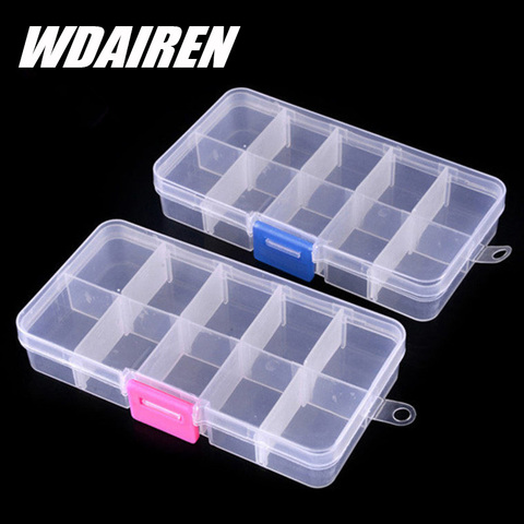 1Pcs Plastic Clear Fishing track Box with 10 Compartments convenient Fishing Lure Tool Case fishing Tackle Accessories Boxs ► Photo 1/5