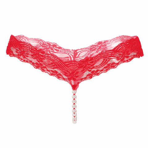 Women Lace Transparent Sexy Thong Temptation Panties Pearl G String Low Waist Lingerie Womens Underwear Massage Tanga ► Photo 1/6