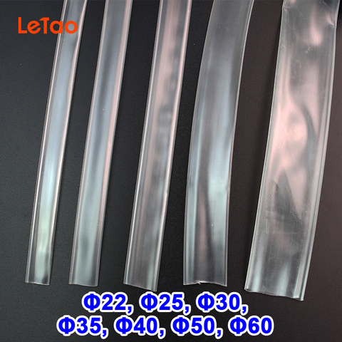 1meter/lot heat shrink tube 2:1 clear transparent tubing shrinkable wrap 22mm 25mm 30mm 35mm 40mm 50mm 60mm cable sleeve wire ► Photo 1/3