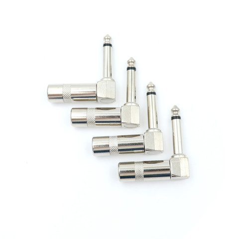 4pcs 1/4 Inch 6.35mm  L-shape Jack Right Angle Male Mono Plug Connector For Guitar Audio ► Photo 1/6