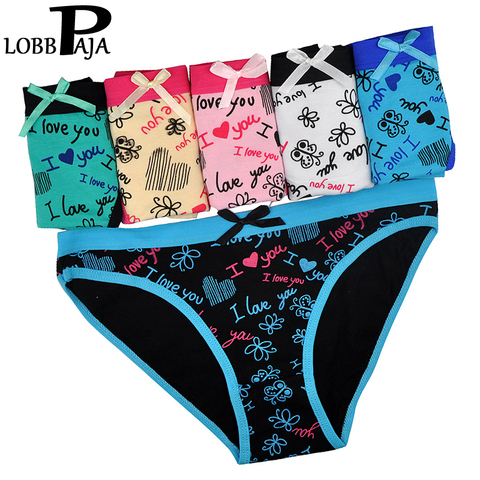 Woman Underwear Cotton Sexy Panties Briefs Printed Cute Ladies Knickers  Soft Lingerie Intimates for Women 6 PCS/Lot