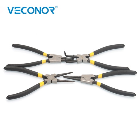 4PCS 6 inch Circlip & Snap Ring Pliers Internal External Straight Curved Retain Hand Tools Carbon Steel For Electrical Working ► Photo 1/6