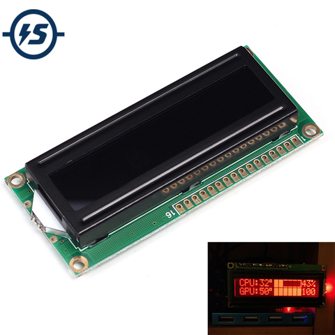 IS 5V 1602A Screen LCD 16x2 Red Character Dot LCD Matrix 1602 Red LCD Display Module Black Background Parallel Port e_goto store ► Photo 1/6