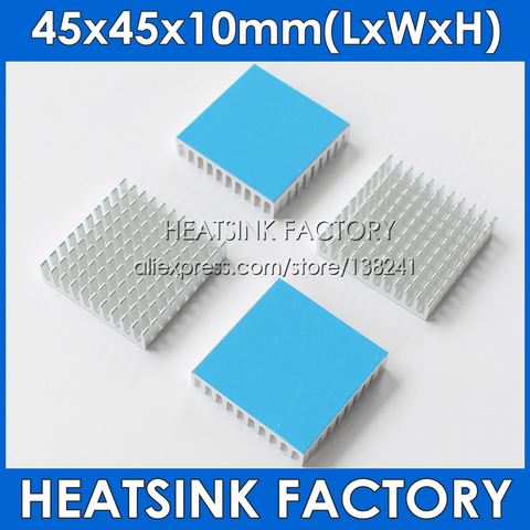 High quality heat sink 2pcs 45x45x10mm Aluminum Heatsink with Thermal Self-Adhesive Tape ► Photo 1/6