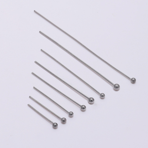 100pcs/Lot Stainless Steel Ball Head Pins 15 20 30 40 50mm Bright Headpins Findings For Diy Jewelry Making Supplies Accessories ► Photo 1/6