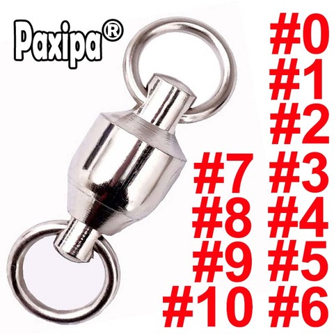 10pcs Heavy Duty Ball Bearing Barrel Fishing Rolling Swivel Stainless Steel Connector Solid Ring Size 0 to 10 ► Photo 1/4