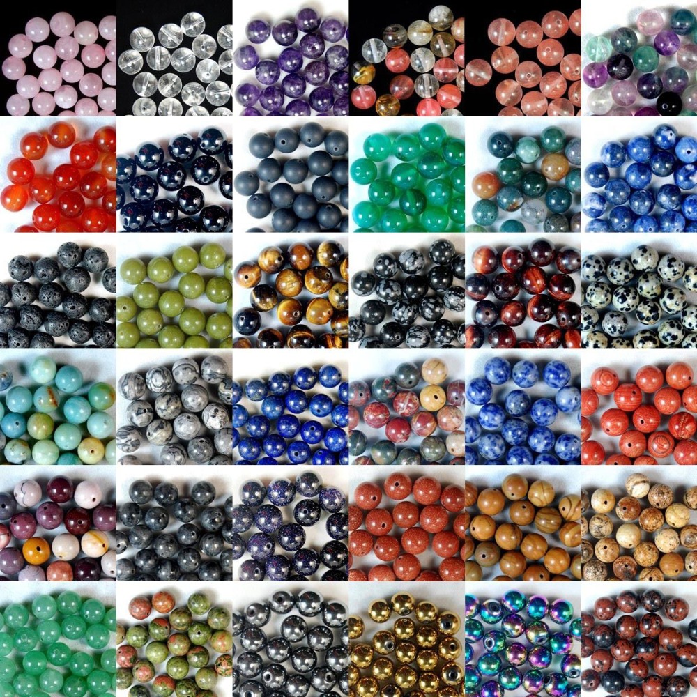 Round Stone Series Natural Gemstone Spacer Loose Beads 4mm 6mm 8mm 10mm 
