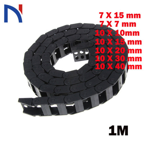 1m Transmission Chains 7x15/10x10/10x15/10x20/10x30 Cable Drag Chain Wire Carrier with End Connectors for CNC Router Machine ► Photo 1/6