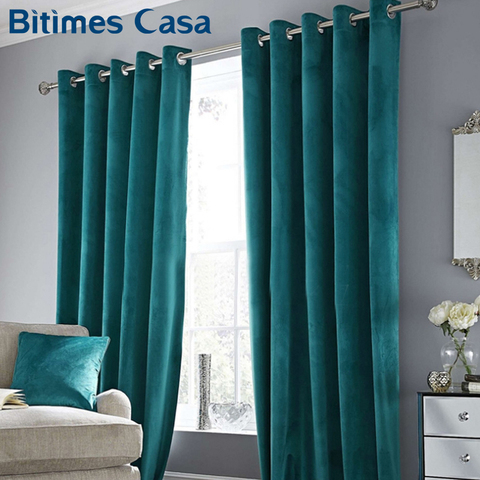 High Shading Luxury Velvet Blackout Windows Curtain Drape Panel For Living Room Bedroom Interior Home Decoration Solid Color ► Photo 1/6