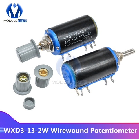 WXD3-13-2W Wirewound Potentiometer Resistance 5% Linear Rotary Potentiometer Knob Cap 100R 470R 1K 4.7K 10K 22K 47K 100K Ohm ► Photo 1/1