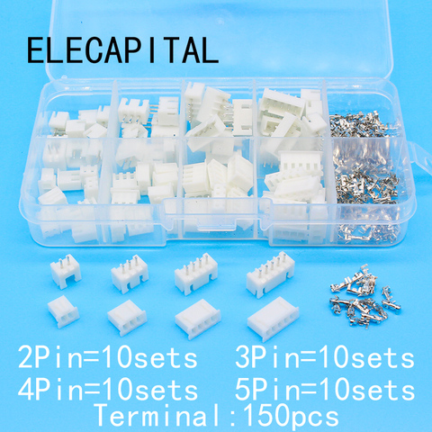 40 sets Kit in box 2p 3p 4p 5 pin 2.54mm Pitch Terminal / Housing / Pin Header Connector Wire Connectors Adaptor XH Kits ► Photo 1/6