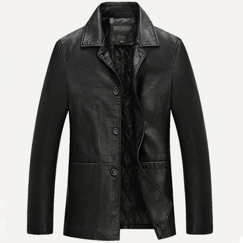 Leather Jacket Men Soft PU Leather Jacket Male Business casual Coats Man Jaqueta Masculinas Inverno Couro Large size XXXL 4XL ► Photo 1/6