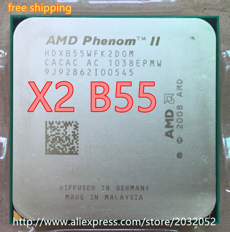 AMD Phenom II X2 B55 CPU Processor Dual-Core (3.0Ghz/ 6M /80W / 2000GHz) Socket am3 am2 (working 100% Free Shipping) ► Photo 1/1