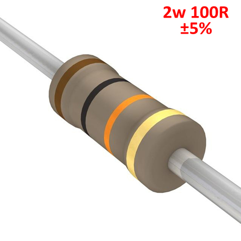 PHISCALE Carbon film resistor 100Ohm 2W 5% Tolerance 200pcs ► Photo 1/1