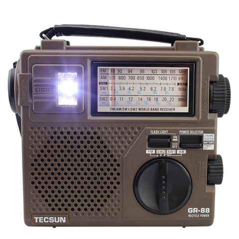 TECSUN GR-88 Digital Radio Receiver Emergency Light Radio Dynamo Radio With Built-In Speaker Manual Hand Power Generation Radio ► Photo 1/6
