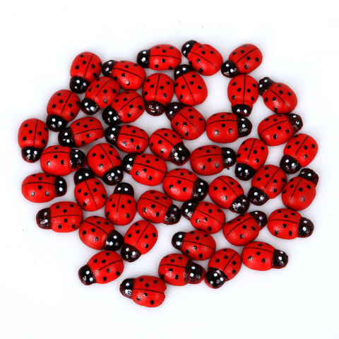 Hot Sale 9x13mm Red Color 50Pcs/lot Ladybug Plastic Buttons DIY Kid's Appliques/Craft/Sewing Buttons For DIY Cloth Accessories ► Photo 1/5
