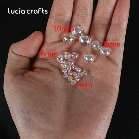 50/100/200/500pcs 4/6/8/10mm AB Color Clear Loose Round Crystal Transparent Spacer Bead DIY Bracelet Material E1215 ► Photo 1/5