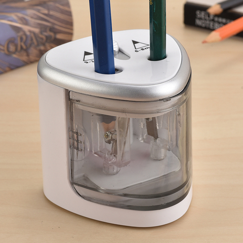 2022 New Two-hole Electric Automatic pencil sharpener Switch Pencil Sharpener Home Office School Supplies stationery art ► Photo 1/6